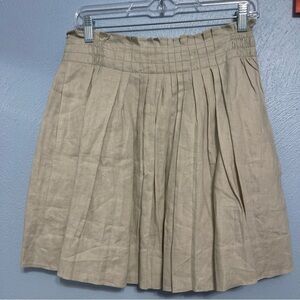 Elegant Tan Pleated Skirt J.CREW size (2)